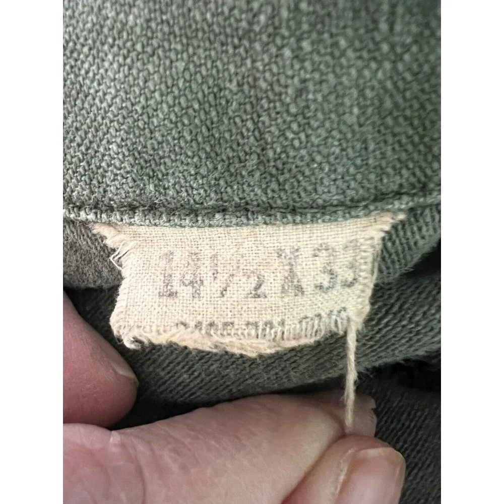 Vintage Clayton US Army Button Up Military Shirt Size M Double Pocket 14” x 33” - Picture 5 of 5